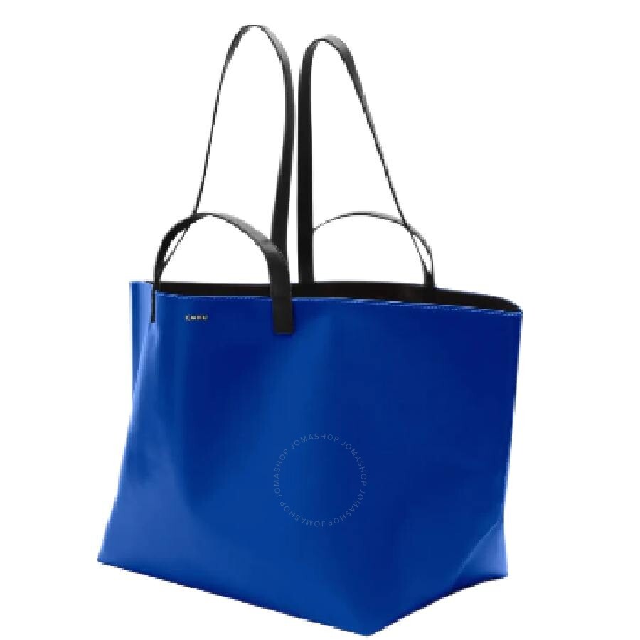 Cahu Pratique Medium Dark Pvc Canvas Tote Bag In Blue