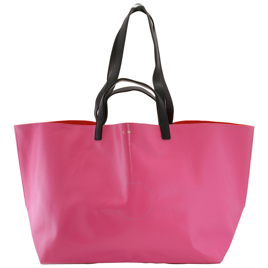 Cahu Pratique Medium Pvc  Canvas Shoulder Bag In Pink