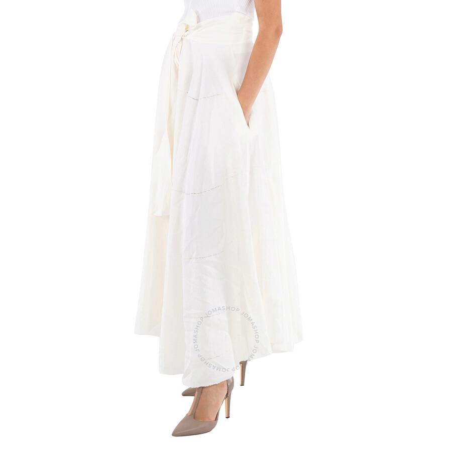 Calcaterra White Doppia Ruota Skirt In White