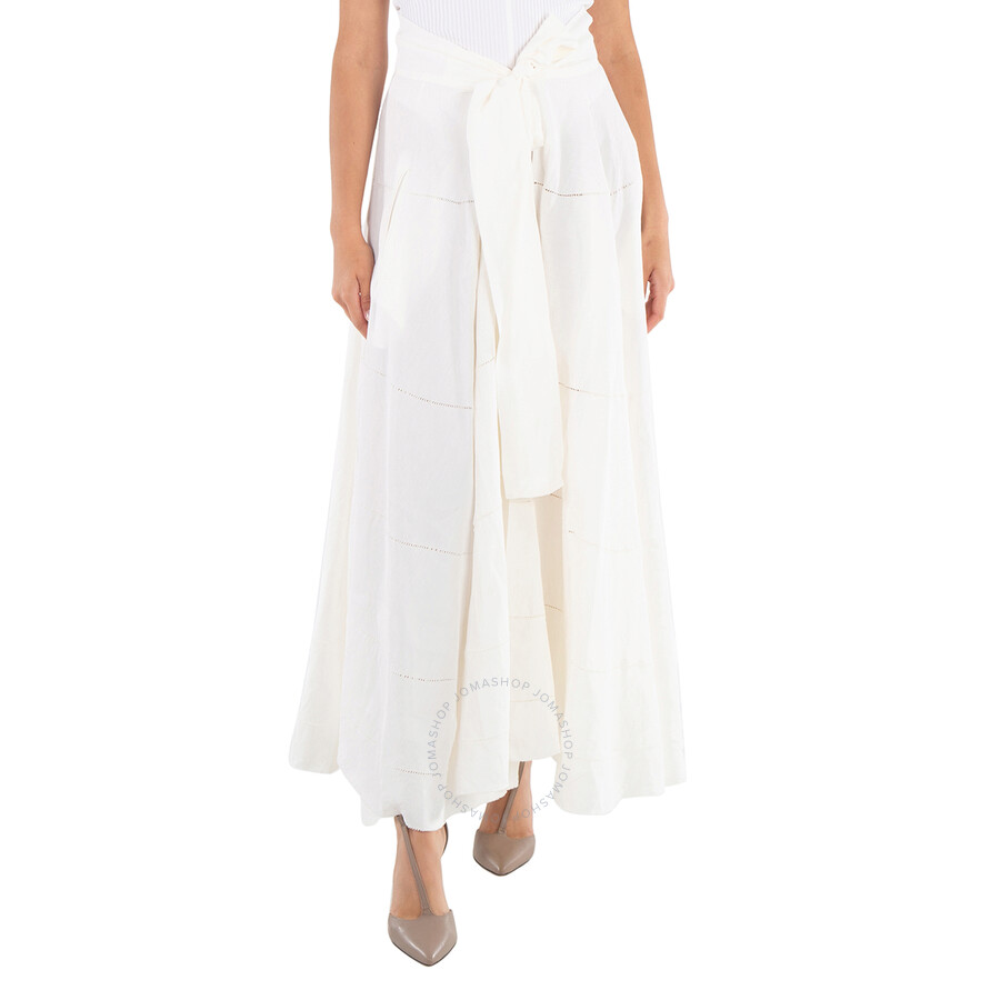 Calcaterra White Doppia Ruota Skirt In White