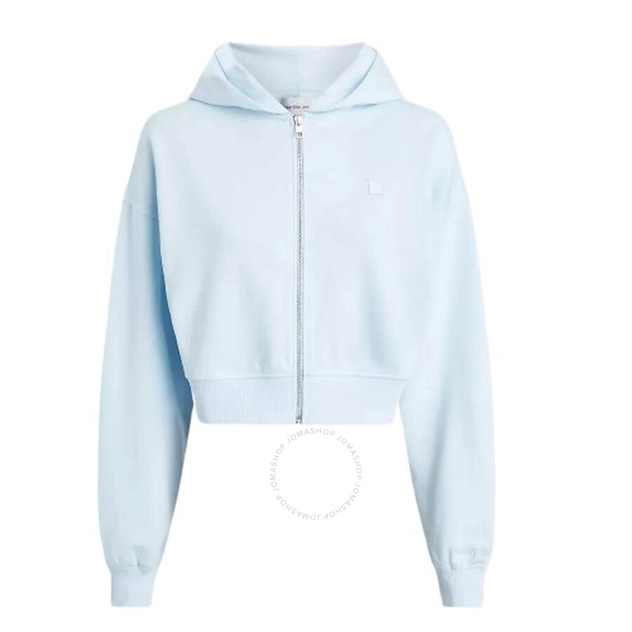 Calvin Klein Badge Full Zip Hoodie In Blue