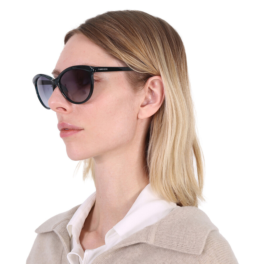 Calvin Klein Blue Gradient Cat Eye Ladies Sunglasses Ck19534s 430 58 In Blue