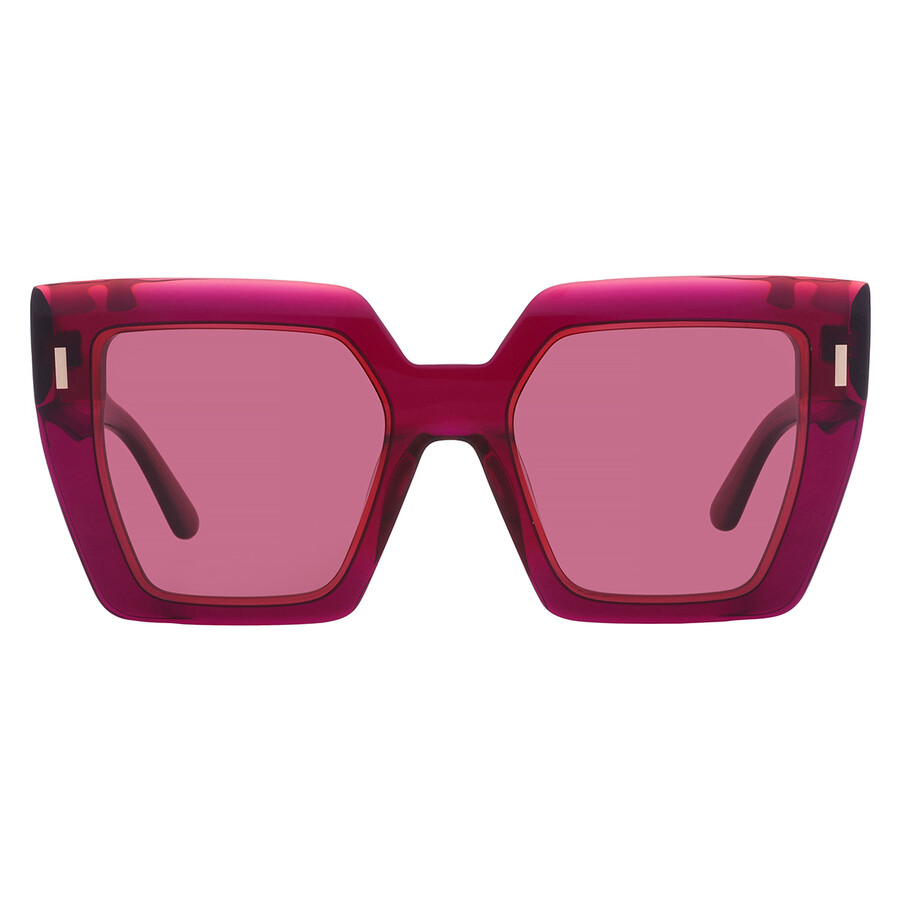 Calvin Klein Burgundy Square Ladies Sunglasses Ck23502s 616 52 In Red