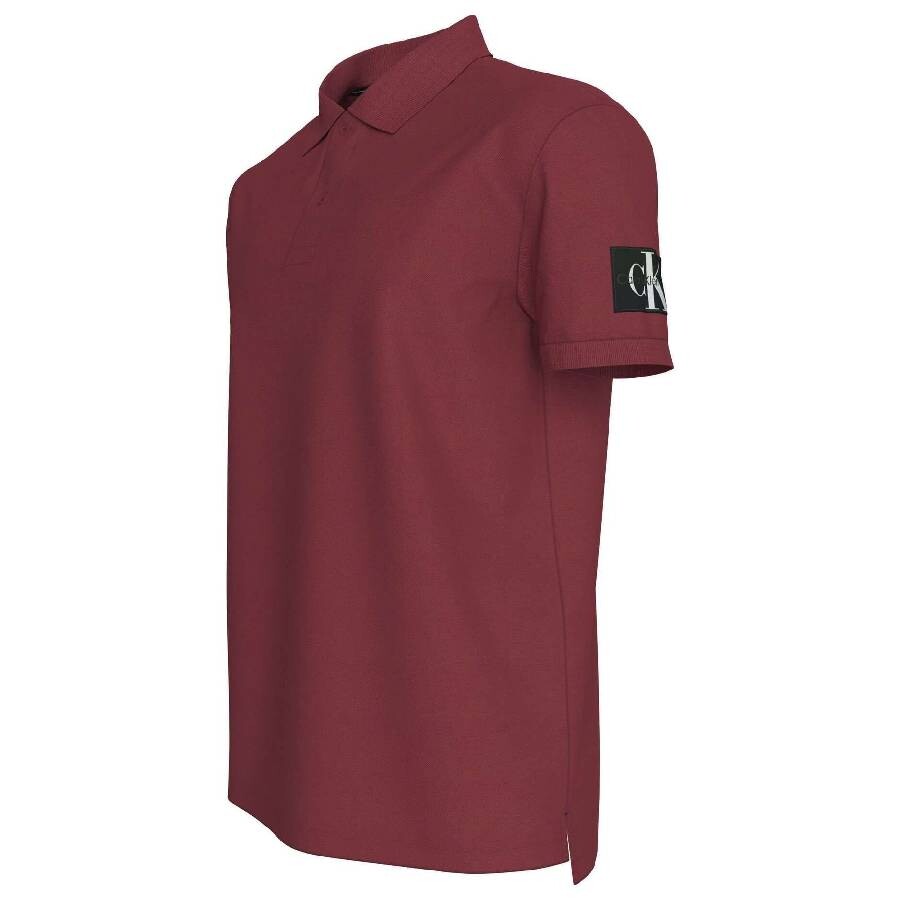 Calvin Klein Cotton Pique Polo Shirt In Garnet
