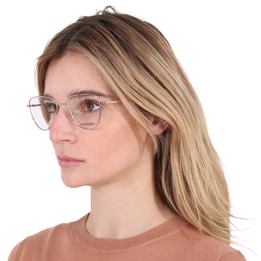 Calvin Klein Demo Butterfly Ladies Eyeglasses Ck20109 780 54 In Gold / Rose / Rose Gold