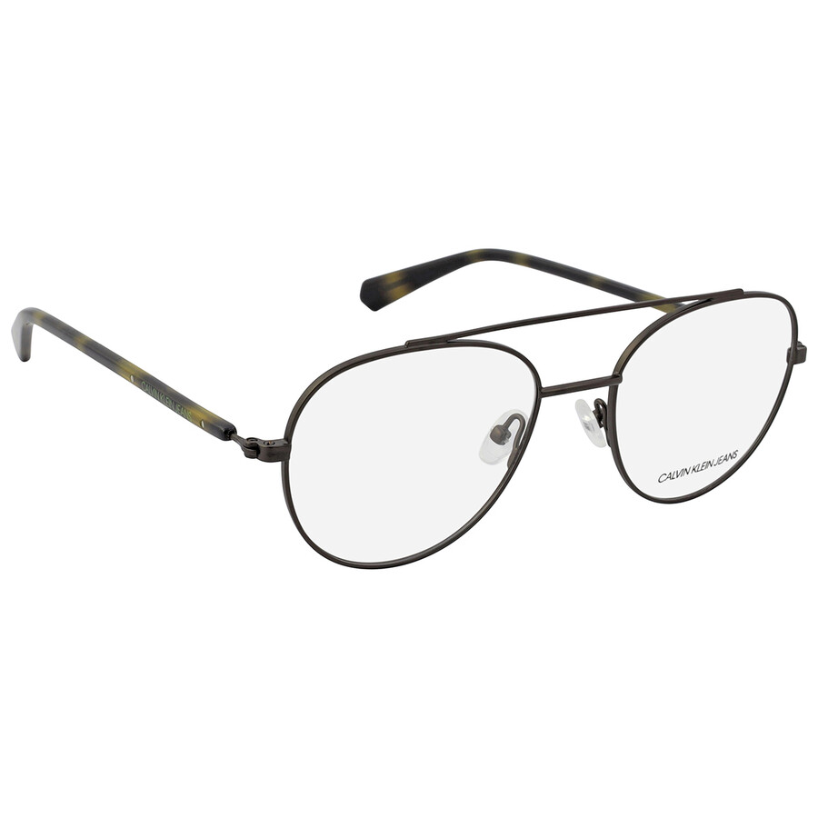 Calvin Klein Demo Pilot Unisex Eyeglasses Ckj20304 008 52 In Gun Metal / Gunmetal