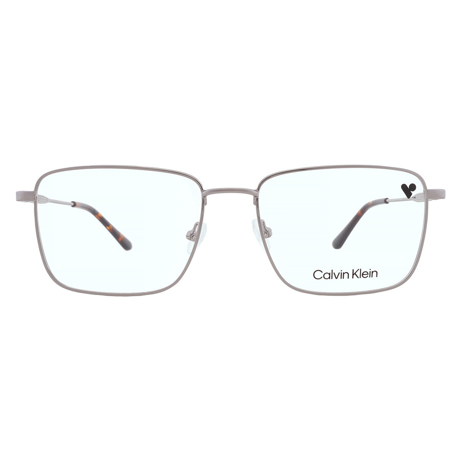 Calvin Klein Demo Rectangular Men's Eyeglasses Ck25104 071 57 In Metallic