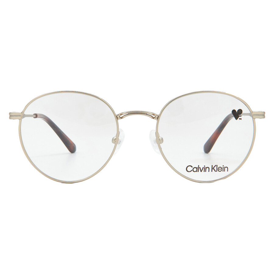 Calvin Klein Demo Round Unisex Eyeglasses Ck22117 717 51 In Gold