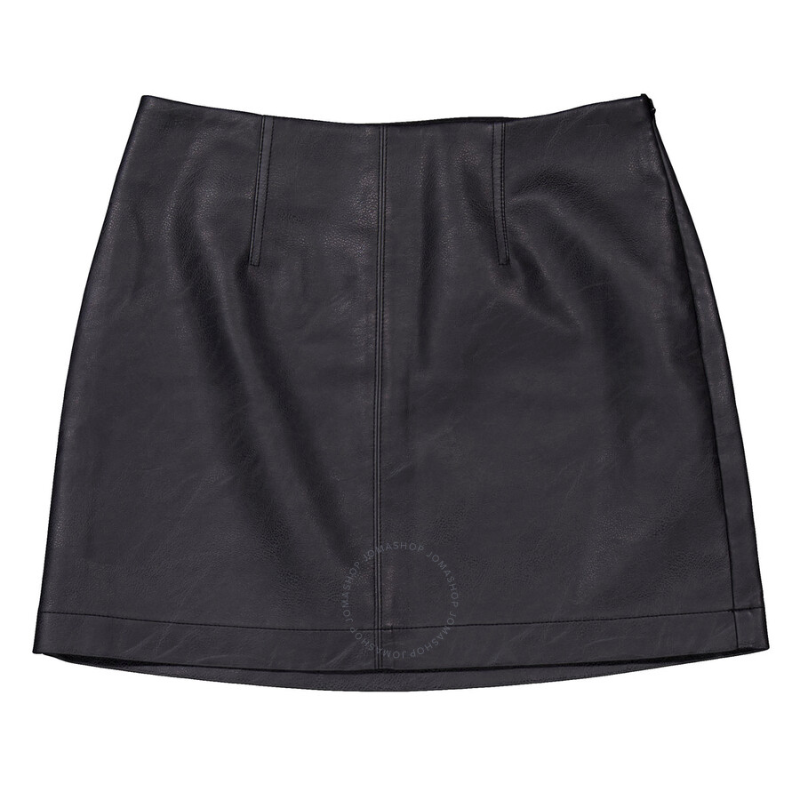 Calvin Klein Faux Leather Skirt In Black