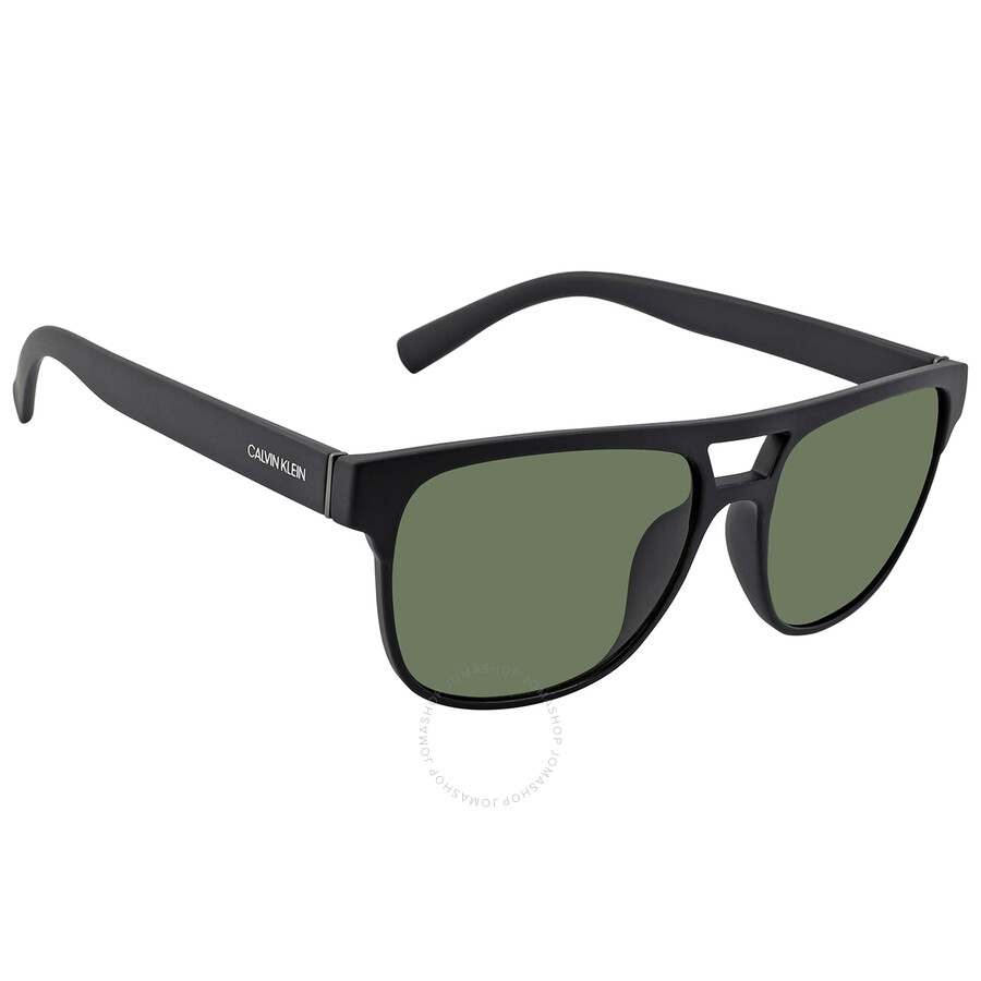 Shop Calvin Klein Green Browline Men's Sunglasses Ck20523s 001 55