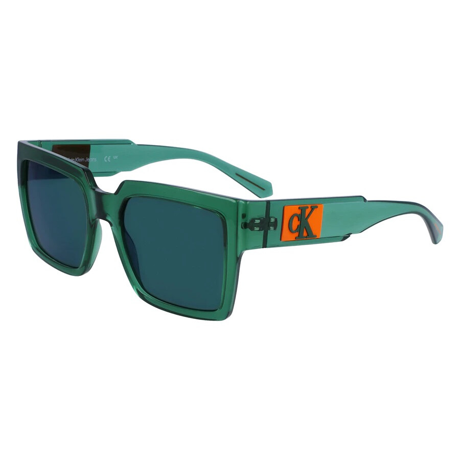 Calvin Klein Green Square Unisex Sunglasses Ckj23622s 300 53 In Green