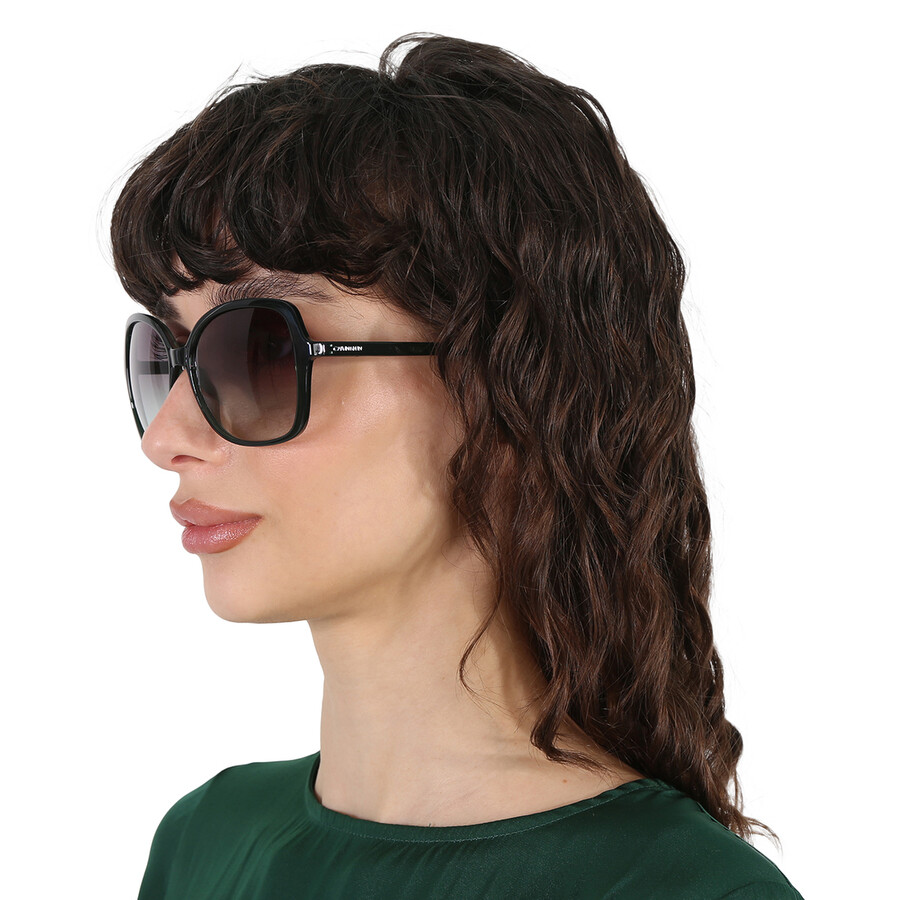 Calvin Klein Grey Gradient Butterfly Ladies Sunglasses Ck19561s 360 57 In Emerald / Grey