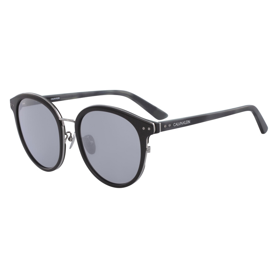 Calvin Klein Grey Round Unisex Sunglasses CK18518SA 001 56 883901107173