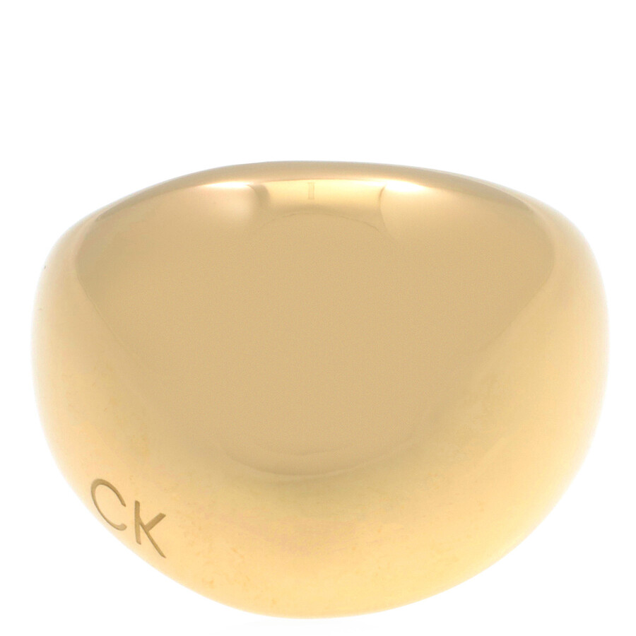 Calvin Klein Ladies Playful Organic Shapes Yellow Gold Plated Ring