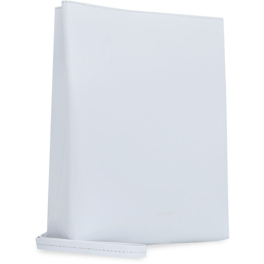 Calvin Klein Leather Crossbody Bag In Gray