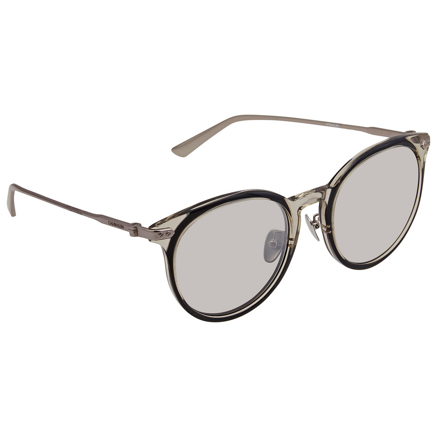 カルバンクライン サングラス ストライプ CK18708SA-972 Calvin Klein Light Grey Round Unisex Sunglasses CK18708SA