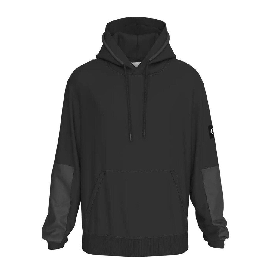Calvin Klein Logo Patch Hoodie In Black In Black