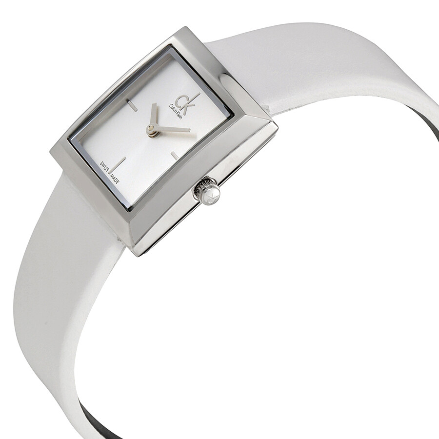 Calvin Klein Mark Silver Dial Ladies Leather Watch K3R231L6 Calvin Klein Watches