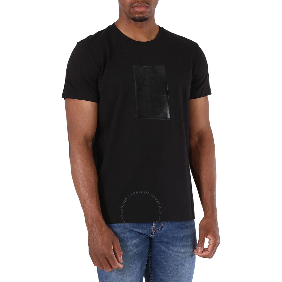 Calvin Klein Men's Black Logo Box Print Cotton T-shirt, Size