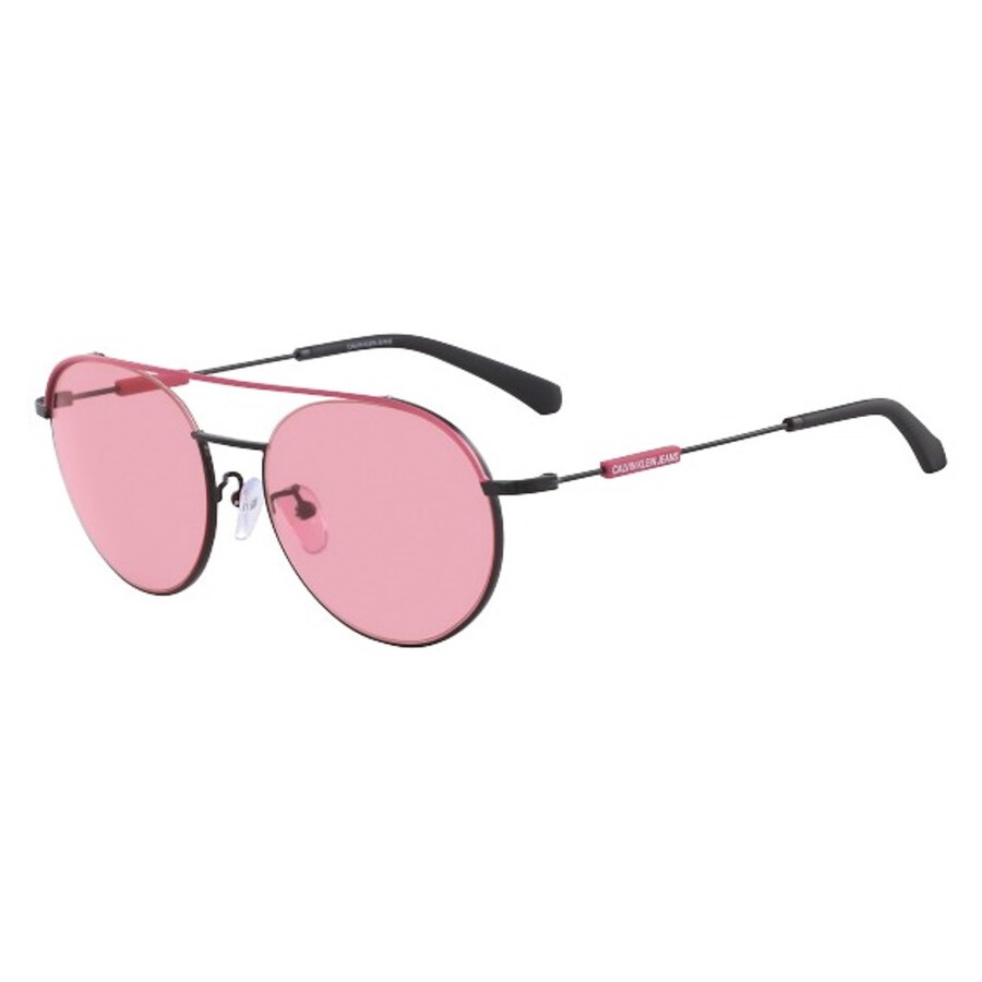 Calvin Klein Pink Round Unisex Sunglasses Ckj18106sa 002 56 In Pink