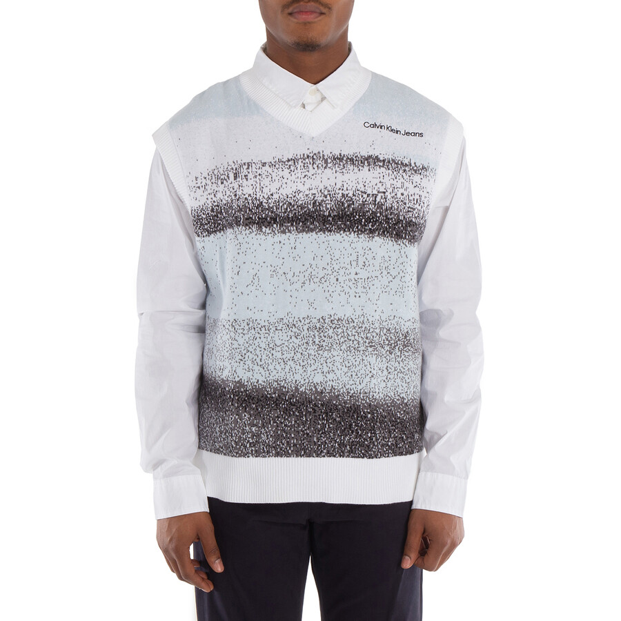Spray Jacquard Sleeveless Sweater