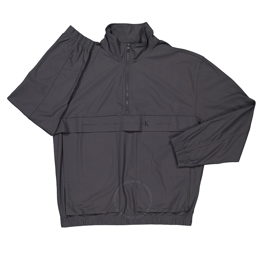 Calvin Klein Technical Logo Half Zip Sweatshirt In Grey