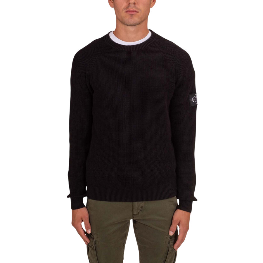 Waffle Cotton Badge Jumper