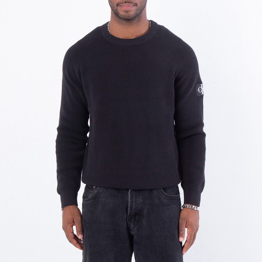 Waffle Cotton Badge Jumper