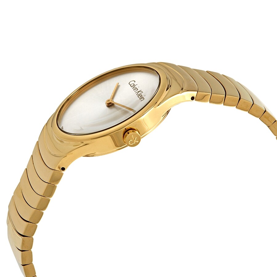  Whirl Silver Dial Yellow Gold-tone Ladies Watch 