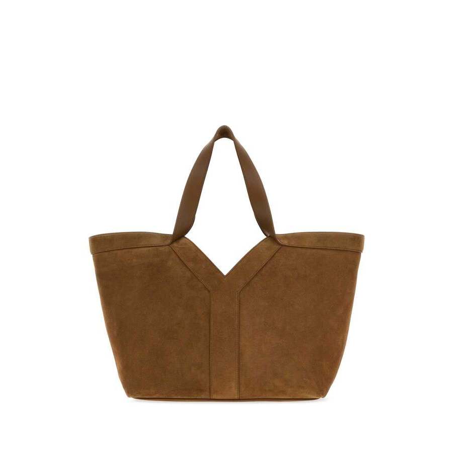 Saint Laurent Camel Suede Shopping Bag Orangecaramelcogn Exterior: Lining: Borse A Mano