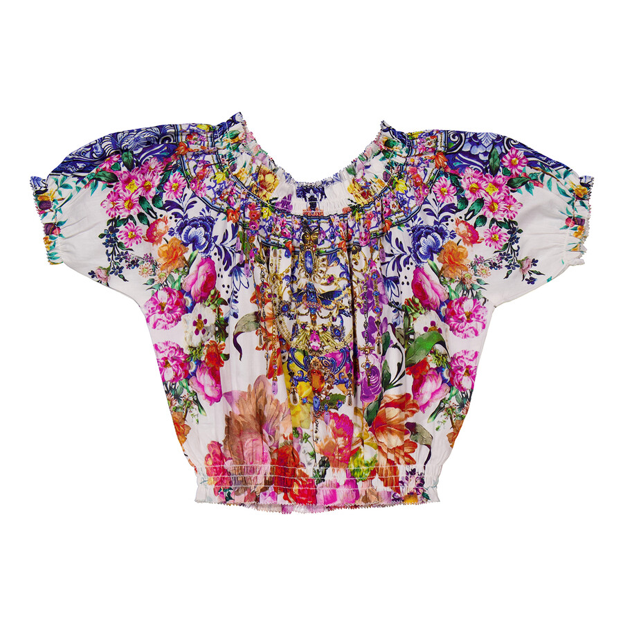 Girls Pink Crop With Baby Locked Edges
