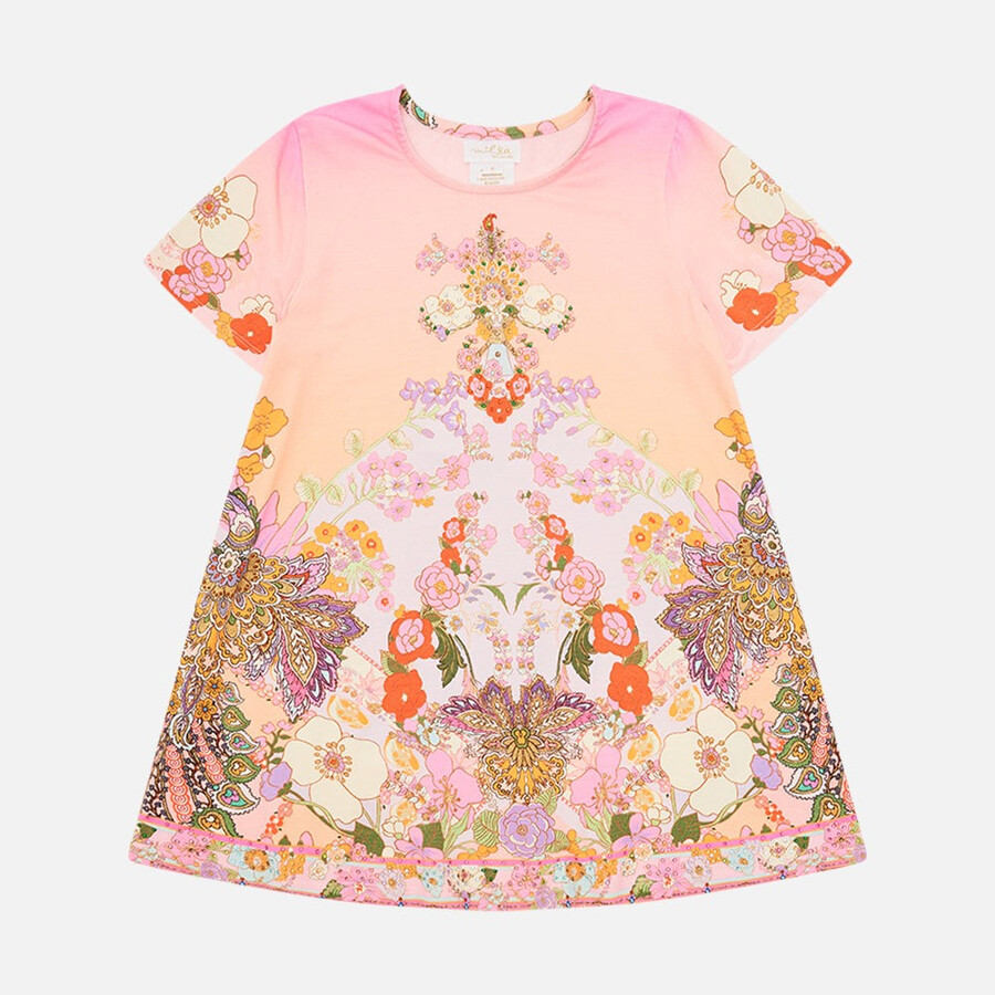Kids T-Shirt Dress With Flare Hem, Size 10Y