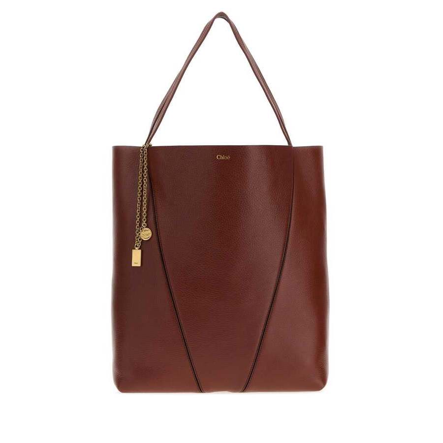 Chloé Caramel Leather Large Spin Shopping Bag Blushybrown Borse A Tracolla