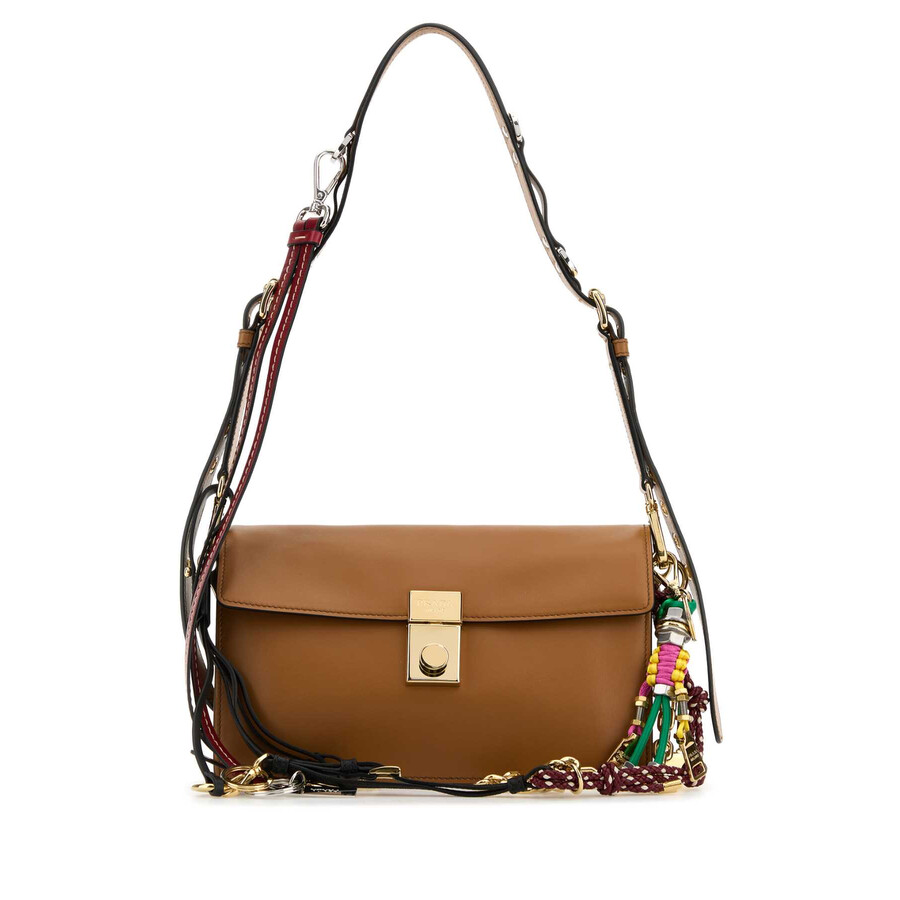 Prada Caramel Leather Small Soft Sound Shoulder Bag