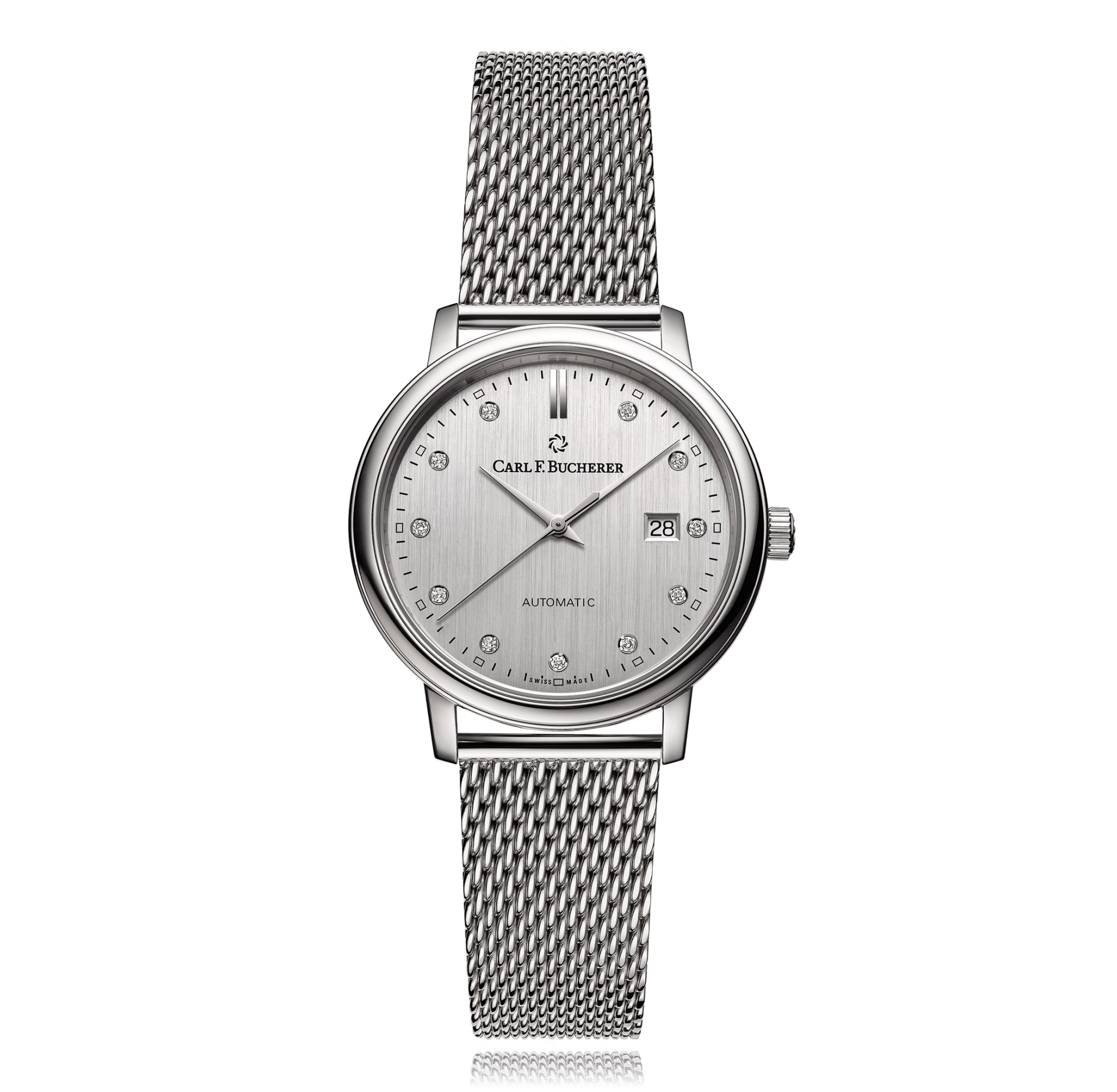 Carl F. Bucherer Adamavi Automatic Diamond Silver Dial Ladies Watch 00.10320.08.17.22