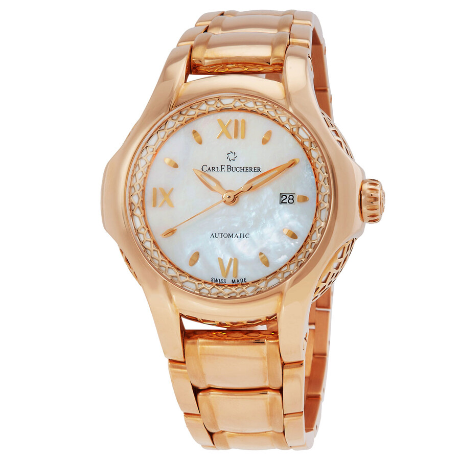 Shop Carl F Bucherer Carl F. Bucherer Pathos Diva Automatic Ladies Watch 00.10580.03.75.21.01 In Gold / Gold Tone / Mop / Mother Of Pearl / Rose / Rose Gold / Rose Gold Tone