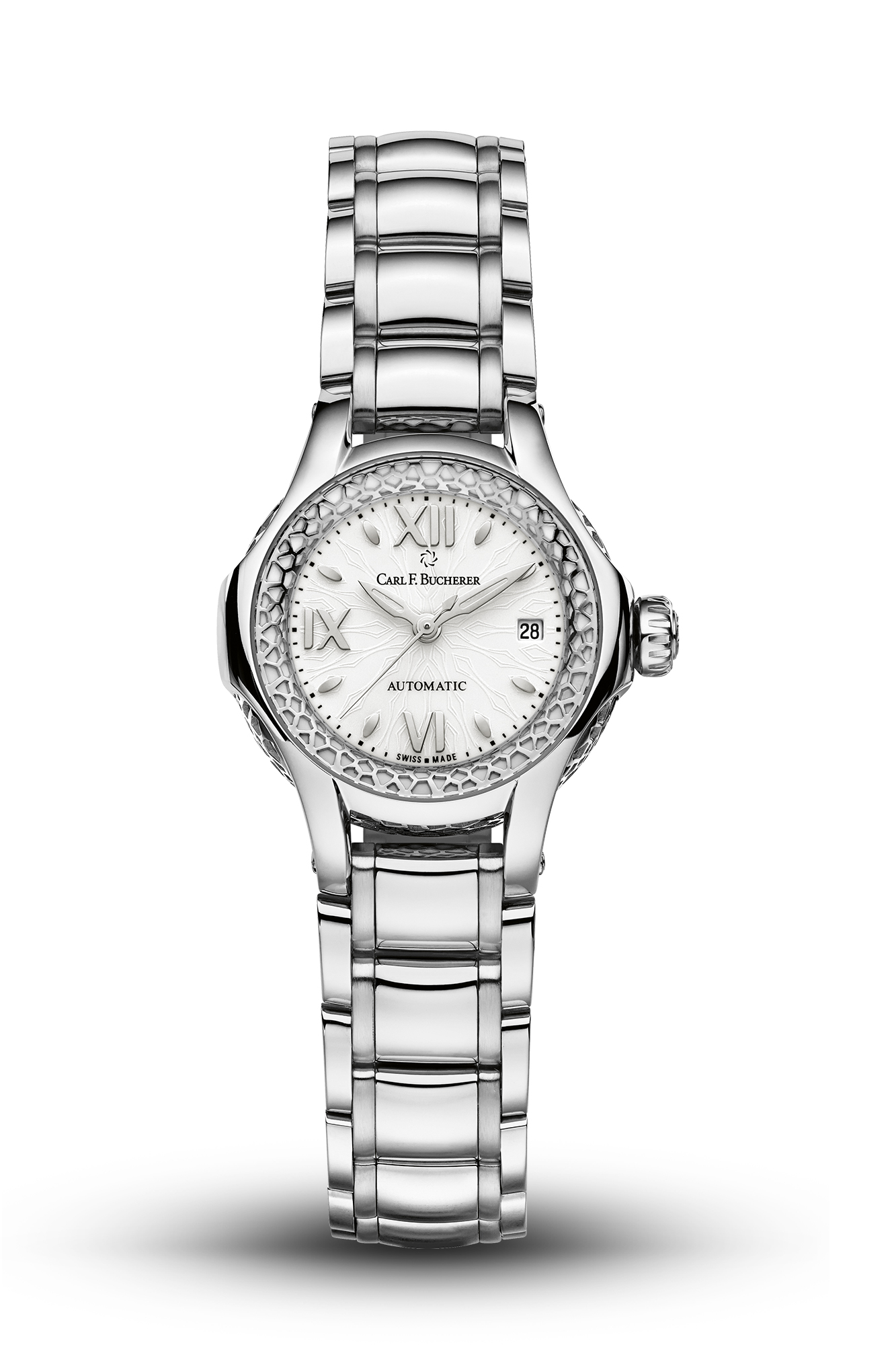 Carl F. Bucherer Pathos Queen Automatic White Dial Ladies Watch 00.10550.08.25.21
