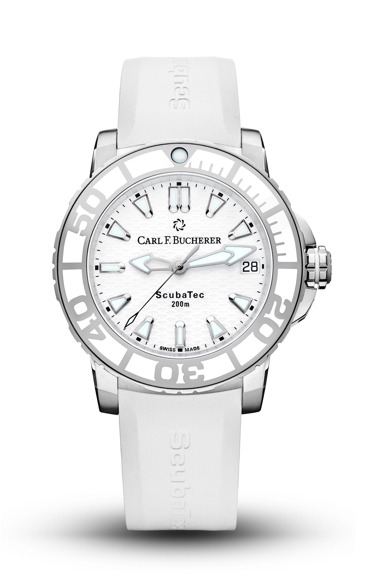 Carl F. Bucherer Patravi ScubaTec Automatic White Dial Ladies Watch 00.10634.23.23.01
