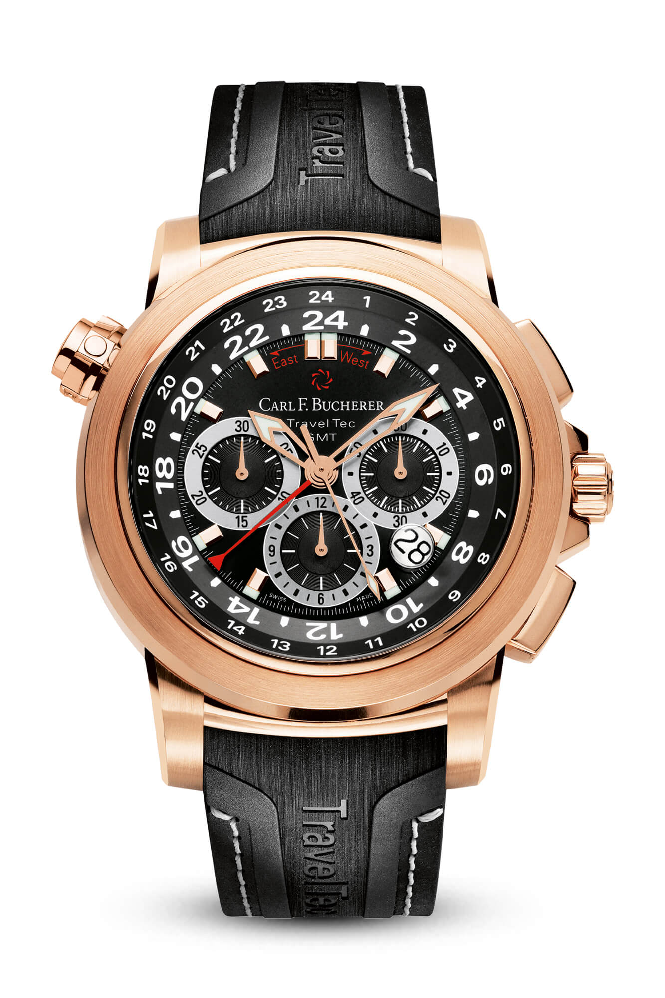 Carl F. Bucherer Patravi TravelTec Chronograph Automatic Black Dial Men's Watch 00.10620.03.33.02