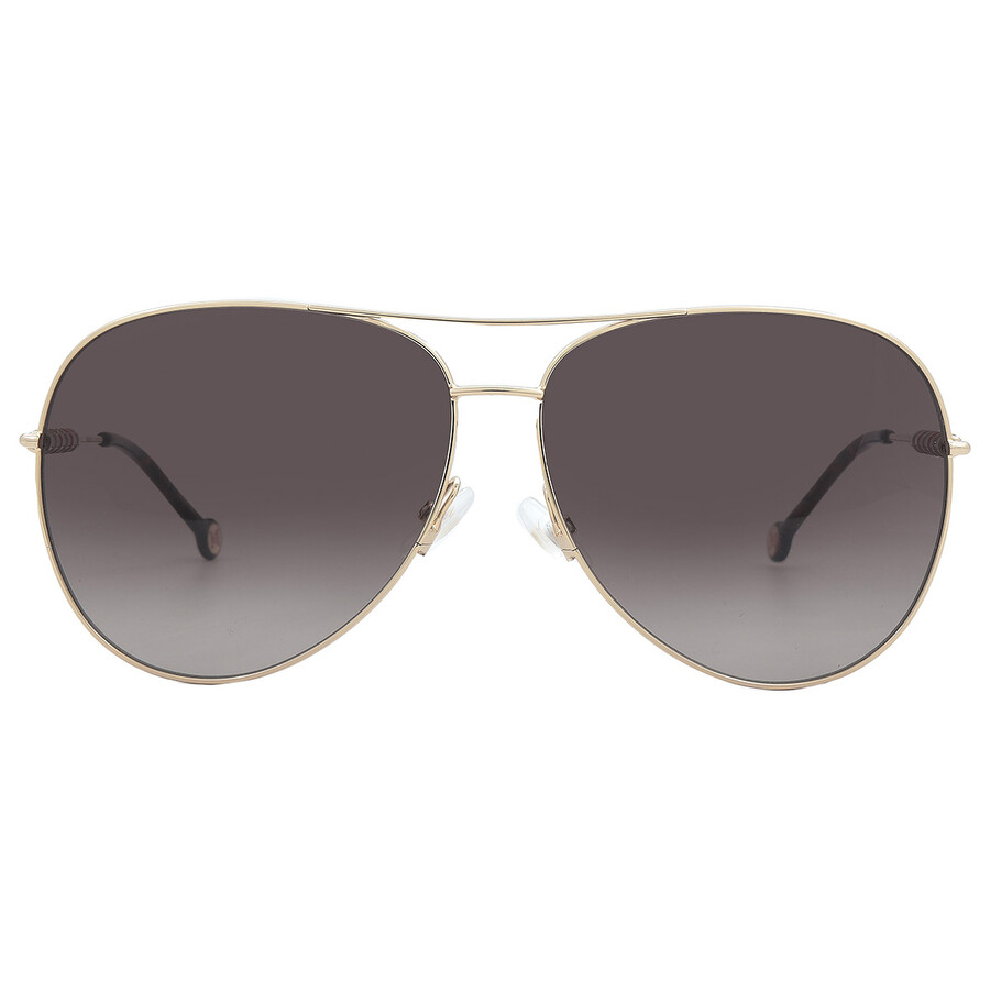 Carolina Herrera Tinted Pilot-frame Sunglasses In Brown / Gold
