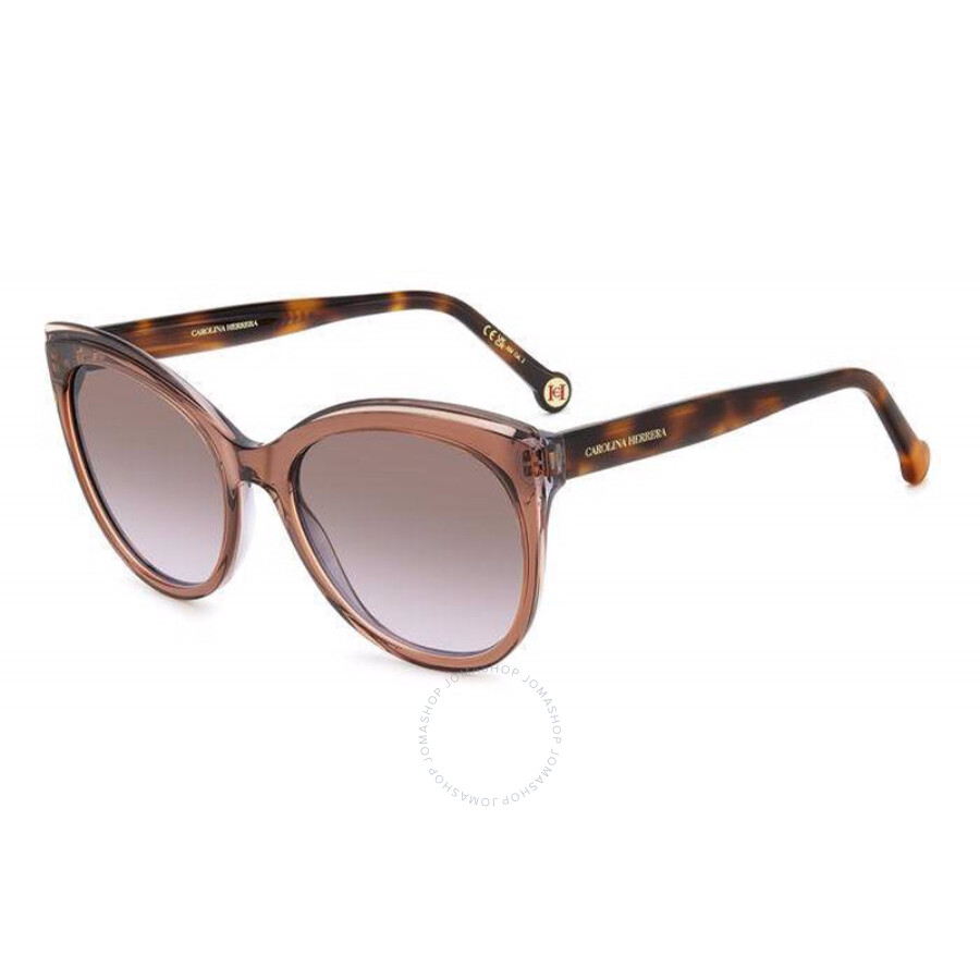 Carolina Herrera Brown Violet Cat Eye Ladies Sunglasses Her 0175/s 0nux/qr 57