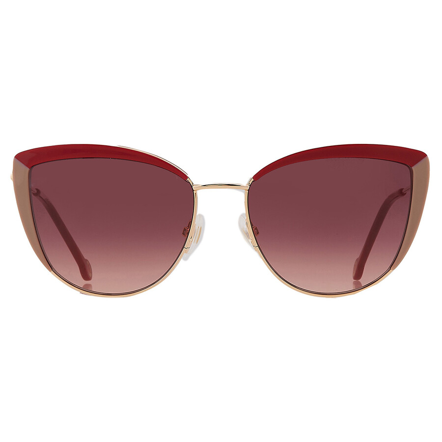 Carolina Herrera Burgundy Cat Eye Ladies Sunglasses Her 0112/s 0123/3x 58
