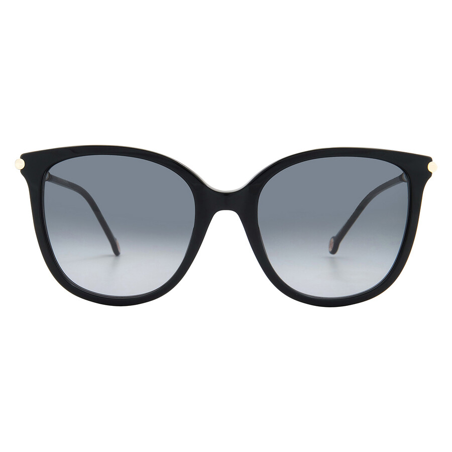 Carolina Herrera Grey Shaded Cat Eye Ladies Sunglasses Ch 0023/s 0807/9o 55 In Black