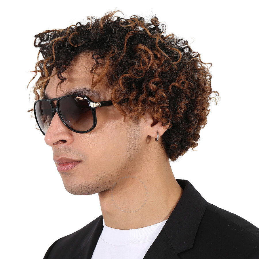 Carrera Brown Gradient Pilot Unisex Sunglasses 1045/s 02m2/ha 61 In Black / Brown / Gold