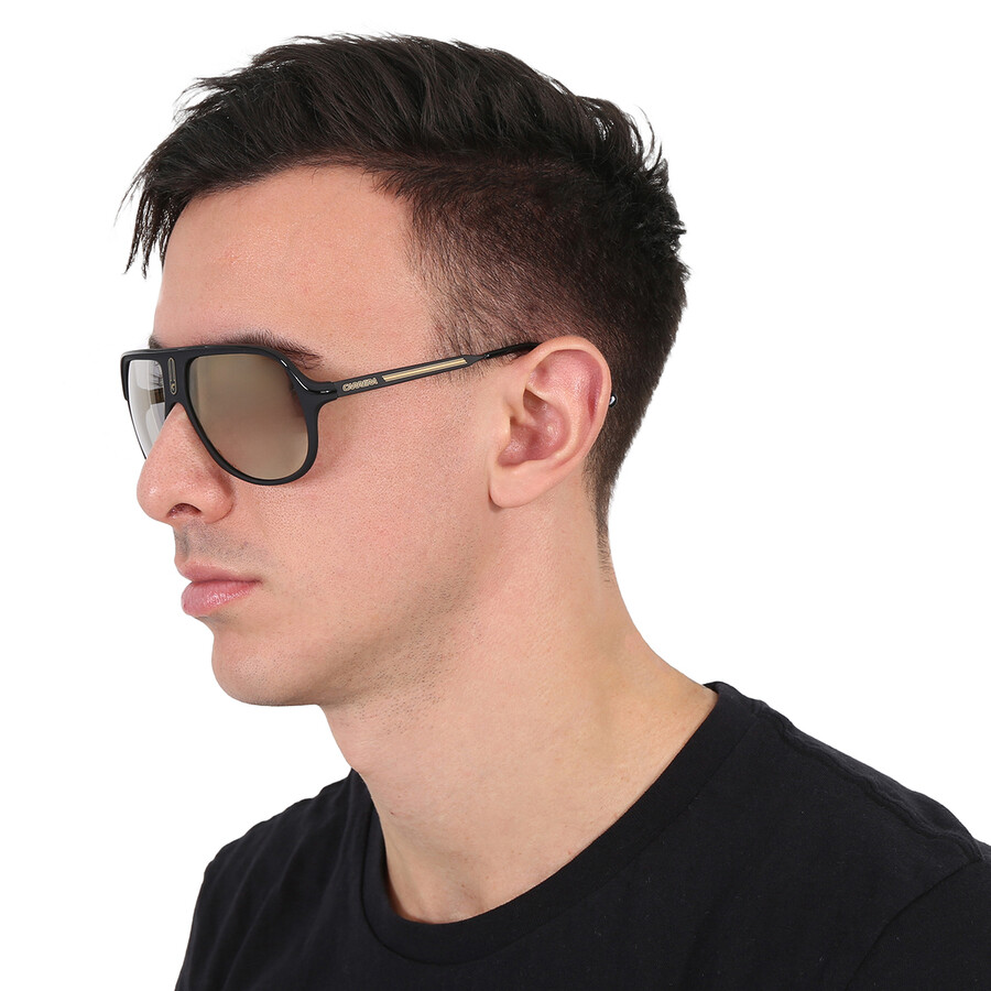 Carrera Grey Gold Mirror Navigator Unisex Sunglasses Safari 65/n 0003/jo 62 In Black / Gold / Grey