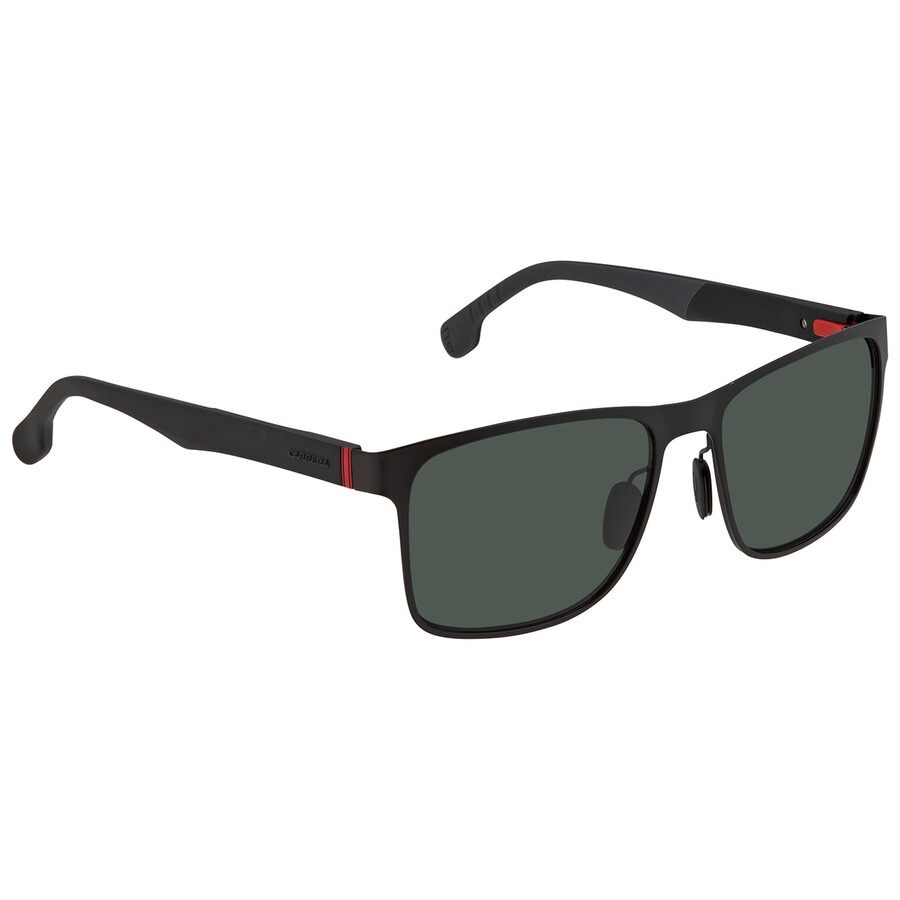 Carrera 8026/s Men's Matte Black Green Rectangular 57-17-145 Sunglasses In Green