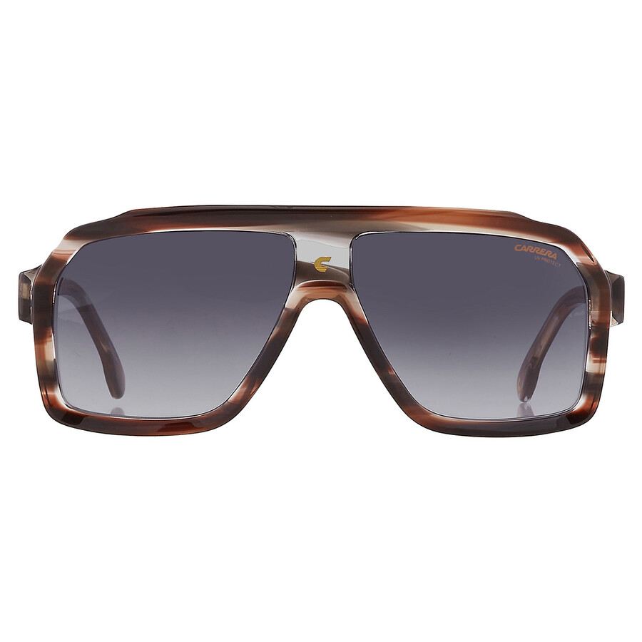 Carrera Grey Gradient Navigator Men's Sunglasses  1053/s 0hqz/9o 60 In Brown / Dark / Grey / Horn