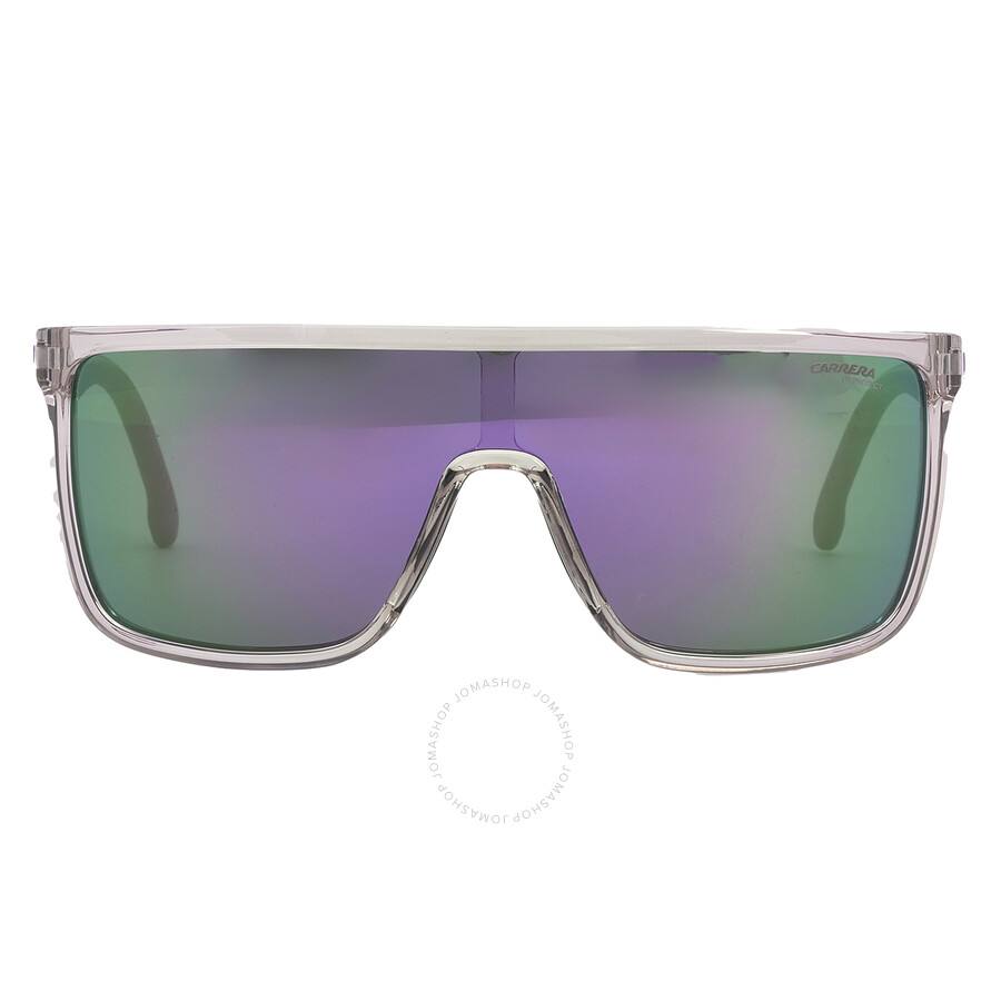 Shop Carrera Violet Green Shield Unisex Sunglasses  8060/s 0ss7/te 99 In Green / Nude / Violet