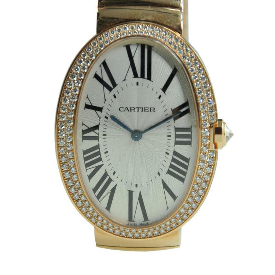 Cartier Baignoire Silver Dial 18kt Rose Gold Unisex Watch WB520003