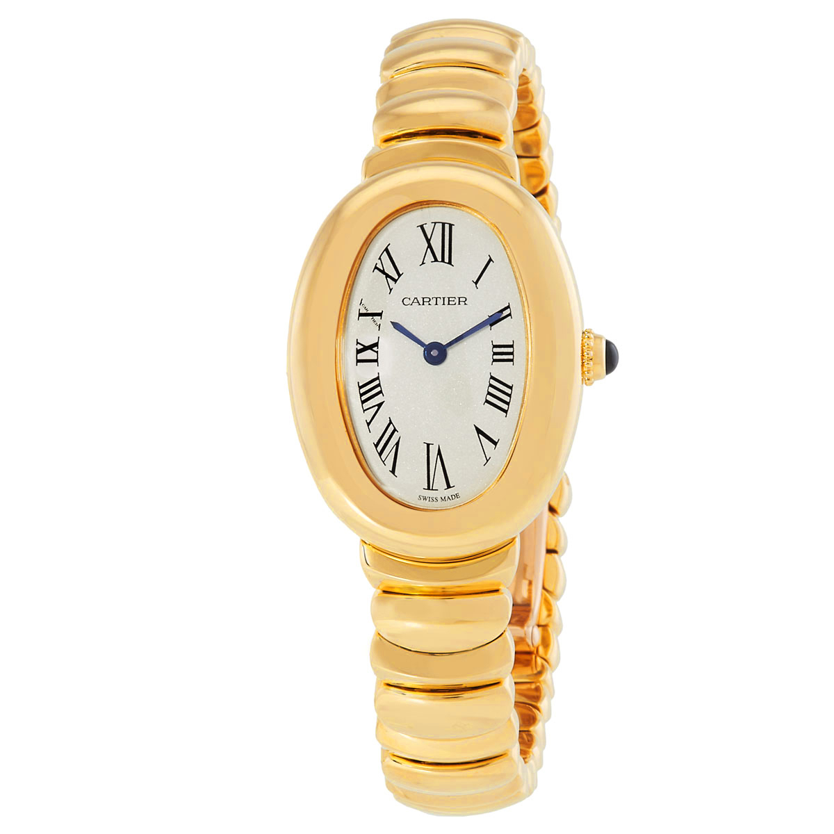 Baignoire Small 18kt Yellow Gold Quartz Silver Dial Ladies Watch